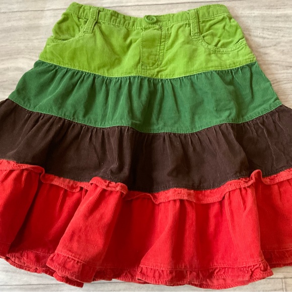 The Children’s Place Multicolor  Fall Tiered Skirt Size 6 Orange Brown - Picture 4 of 10